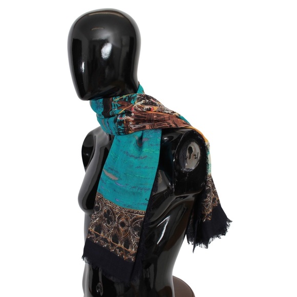 DOLCE & GABBANA Venice Print Shawl Cashmere Scarf - Picture 3 of 6